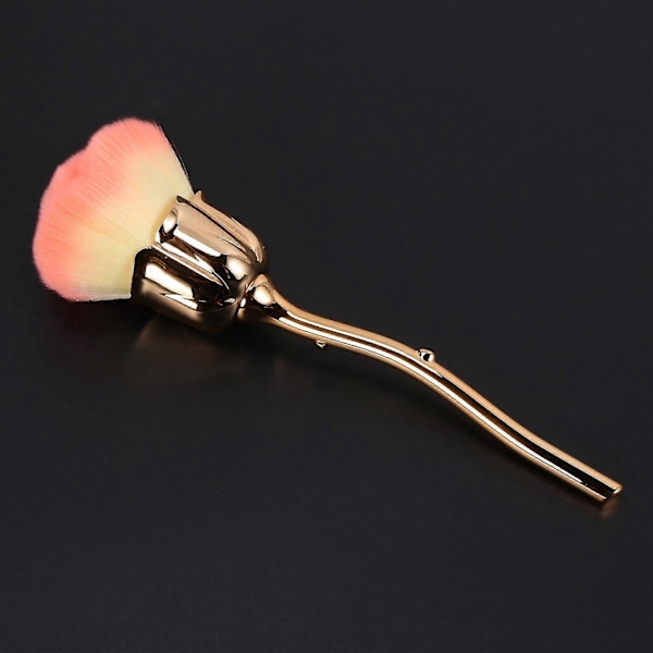 Nageldammborste Rosa Borste Nagelkonst Rengöringsborste Rougeborste (guld)