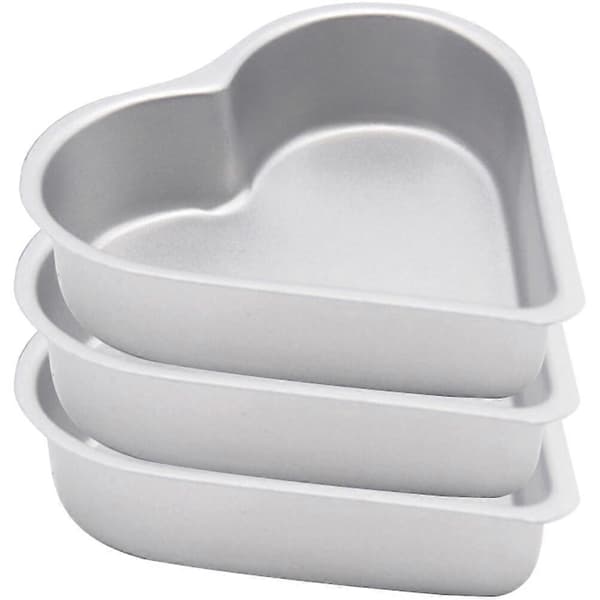 3 stk. Metall Puddingformer Hjerte Kakeformer Non-stick Geléformer Metall Puddingformer