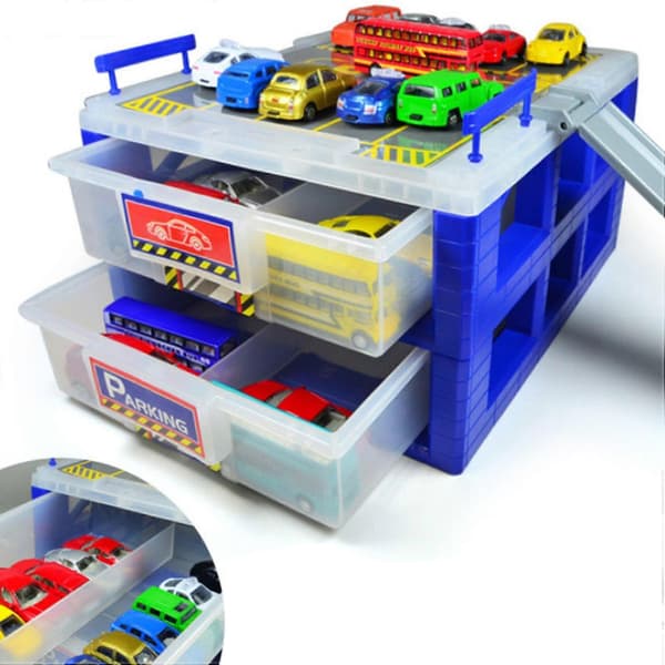 Bilparkering Stor Boks Legering Mini Bil Auto Garasje Leke Ld
