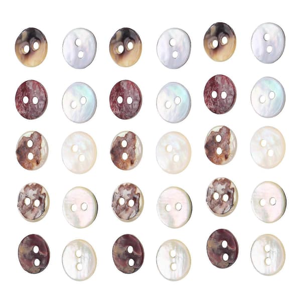 100 X 8 Mm Perleknapper Perlemor Skjell Runde Hoder