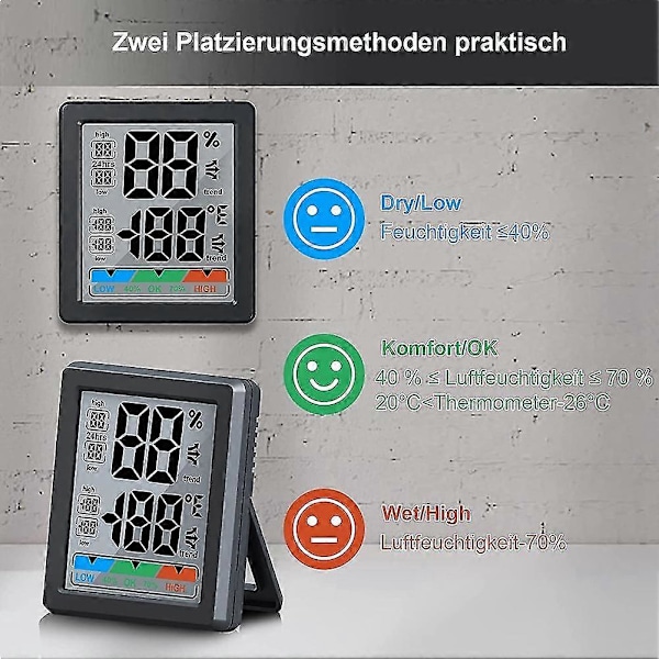 Digital Mini Inomhus Utomhus Temperatur- och Luftfuktighetsmätare Med I