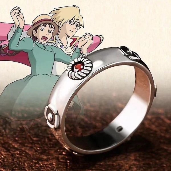 Snabb leverans Anime Howl's Moving Castle Cosplay Ring Hayao Miyazaki Sophie Howl Kostymer Unisex metallringar Smycken Rekvisita Tillbehör Gif
