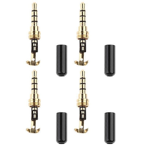 4 stk DIY 3,5 mm Jack Mann Hodetelefonplugg Konverter Adapter Reservedeler