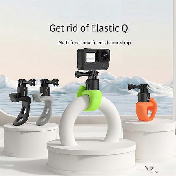 Action Camera Mount Silikone Justerbar Mini Fleksibel Beslag til Action Kamera Tilbehør