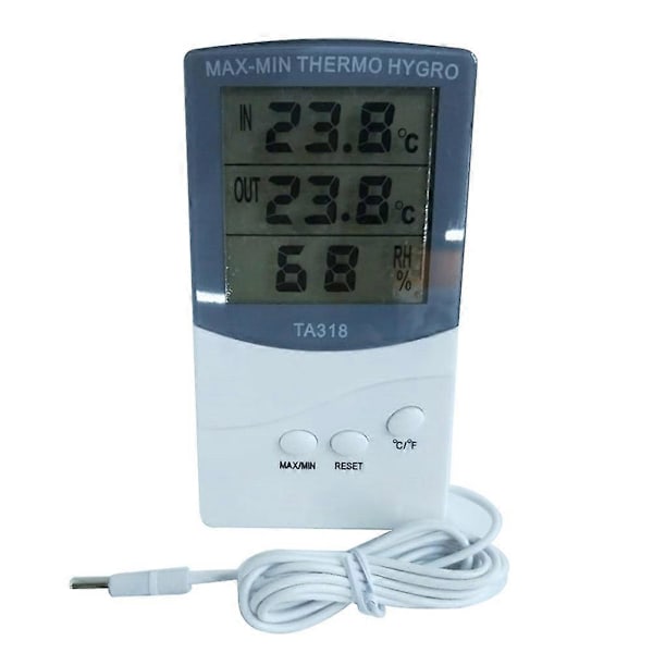 Digital Termometer Hygrometer Inomhus Hemmabruk Temperatur Luftfuktighetsmätare Elektronisk Stor Display Väderstation med Sensorer