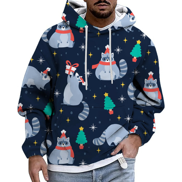 Herr jul 3d hoodies Sweatshirt Print Pepparkakor Casual Harajuku Toppar Höst Vinter Oversized Lyxkläder style 9 L