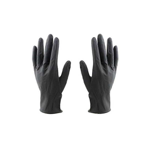 10 st Hårsalong Laboratoriehandskar Återanvändbara Latexhandskar Salong Hårfärg Färgningshandskar Medium Storlek (Svart)