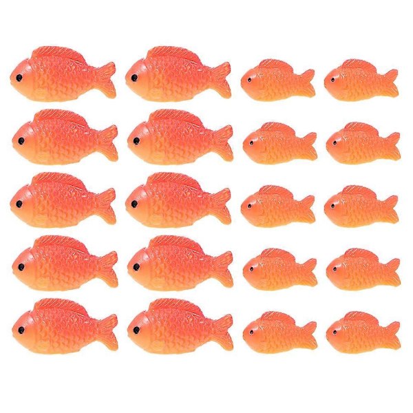 20 stk. Miniatyr Resin Rød Fisk Kunstig Resin Fisk Falsk Fisk Pynt Mikro Landskap Ornament