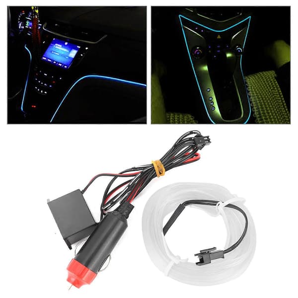Bil Dekorativ Lysstribe Indvendig Belysning Auto LED EL Kold Lampe Modifikationsdele Isblå