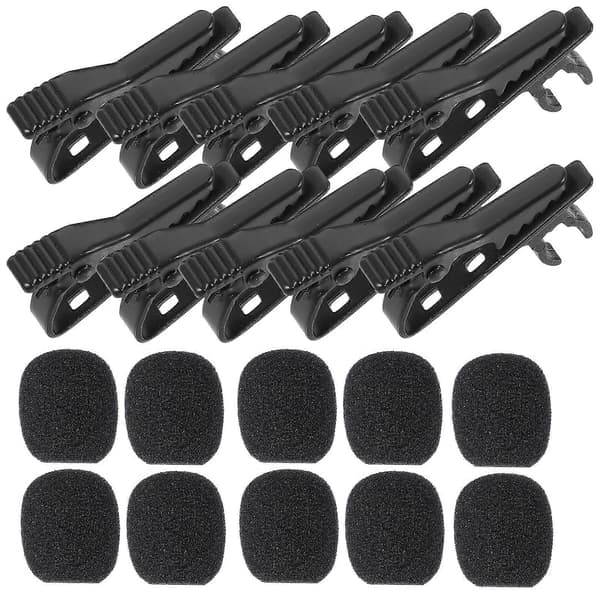 10 stk. Mikrofon Lapel Slips Klips Universal Mini Lapel Lavalier Mikrofon Mic Klips Jernklips med 10 stk. Deksel