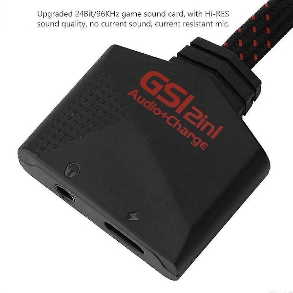 Peli Live Äänikortti USB Äänikortti Type-c Lataus 2-in-1 Hi-rse Mobiilipeli Äänikortti Ulkoinen D