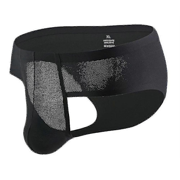 Herr Sömlösa Låg Midja Kalsonger Tunna Underbyxor Underkläder Trosor Black 2XL