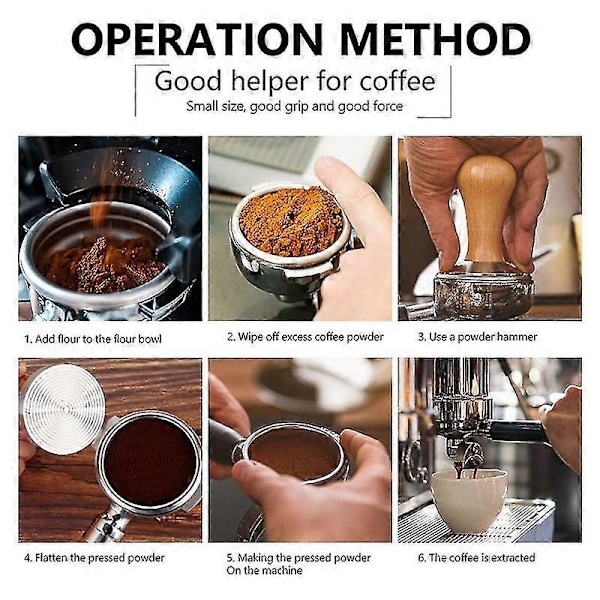 Kaffepress Kaffepulverpress Espresso Tamper Set För Perfekt Espresso Barista Verktyg (58 Mm)