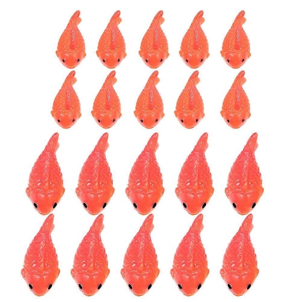 20 stk. Miniatyr Resin Rød Fisk Kunstig Resin Fisk Falsk Fisk Pynt Mikro Landskap Ornament