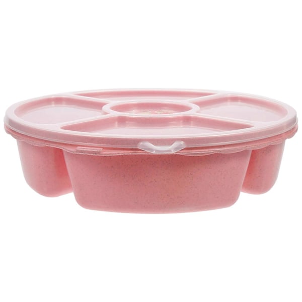 Kreativ Plast Multifunktionell Snacks Serveringsbricka med Lock för Hemmet (Slumpmässig Färg)
