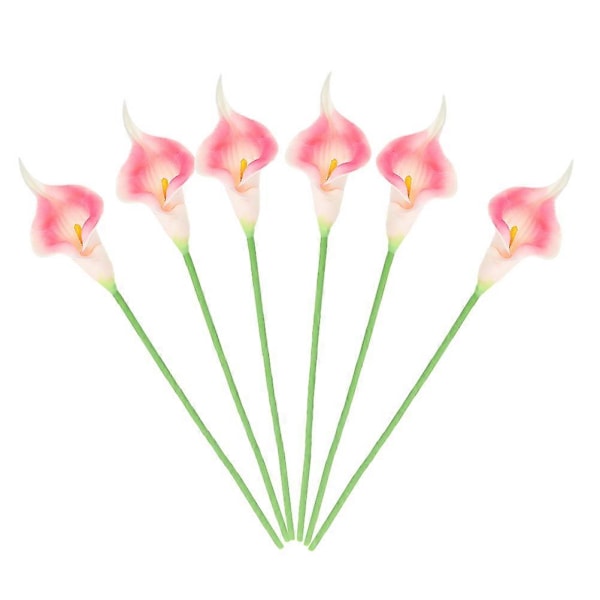 6 st Konstgjorda Blomstjälkar Falska Kallablommor Livfulla Simuleringsblommor