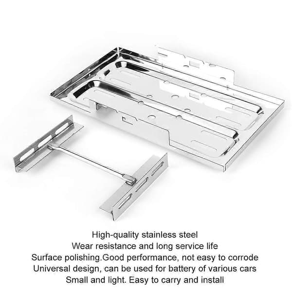 Batteribakke Rustfrit Stål Universal Poleret Holder Hold Down Kit 7 1/2 x 13 1/4in