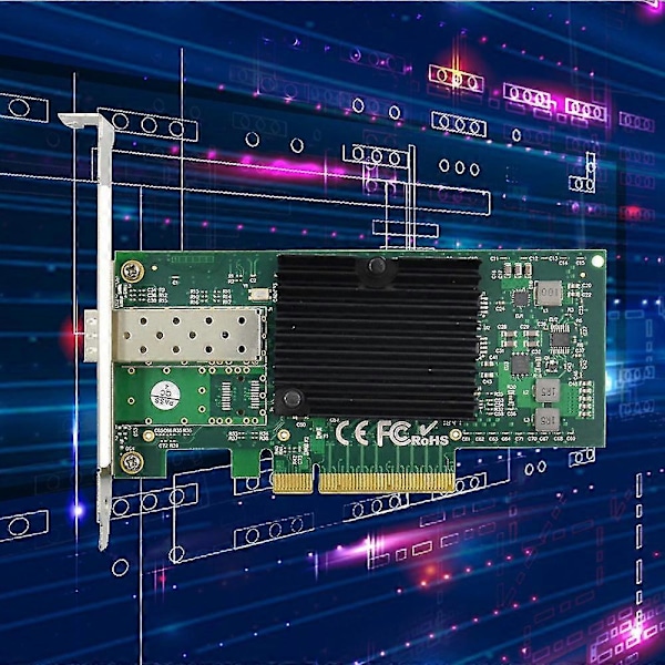 Pci-e X8 Ethernet -verkkokortti 10 Gigabit kuitu palvelinsovitin X520 10gbe Yksittäinen Sfp+kuitu Lc I:lle