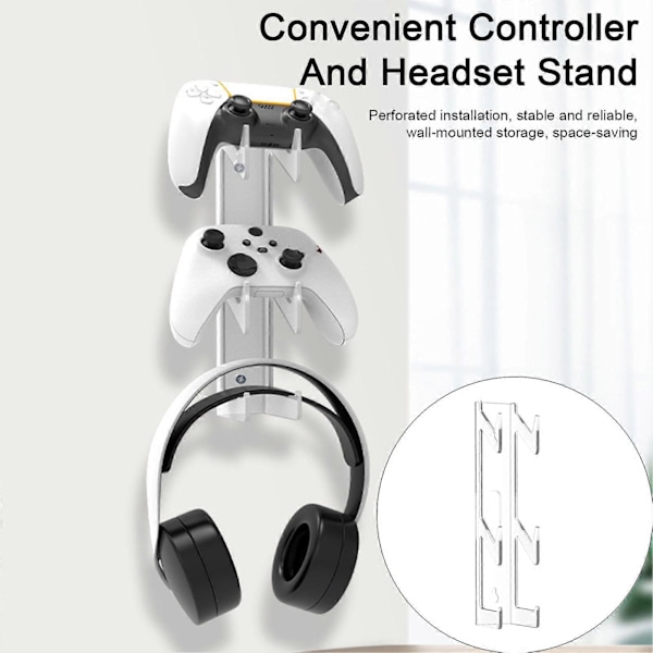 Gamepad Hållare Väggmonterad Skruvfixering Stabilt Stöd Transparent Universell Förvaringshylla Kompatibel PS5/Kompatibel PS4/Kompatibel Xbox/för Switch