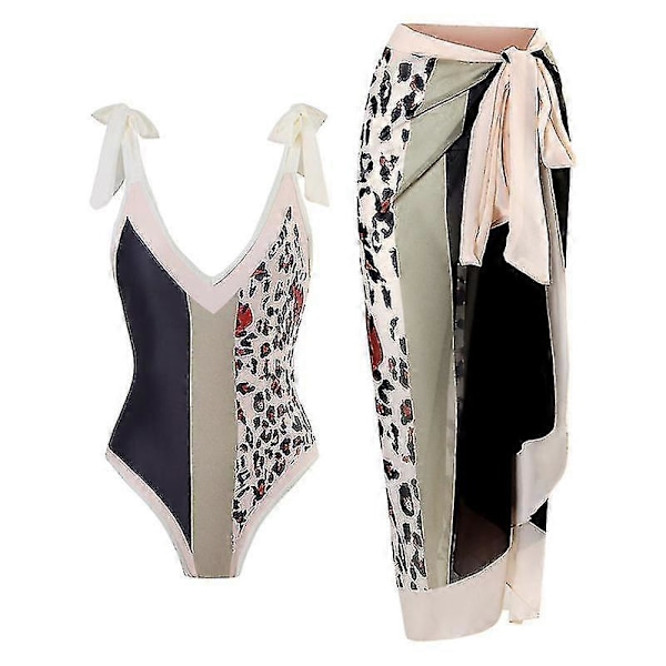 2023 Naisten uimapuku bikinit uimapuku toppi mekko setti kukkakuvio naisten uimapuku kaksiosainen puku muoti naisten uimapuvut Y16Leopard suit XL
