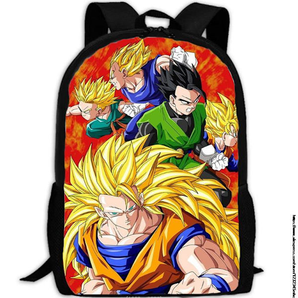 3 st 16 Tum Dragon Ball Goku Skolväska Barn Skolväska backpack 16inch double-deck