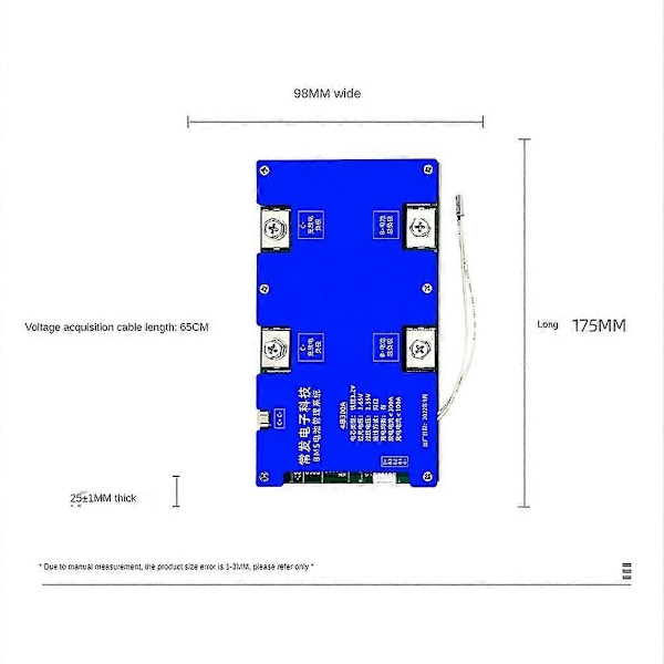 4s 14.6v 300a Lifepo4 Bms Litium Batteri Beskyttelseskort Samme Port Kontinuerlig Utladning 300a (med