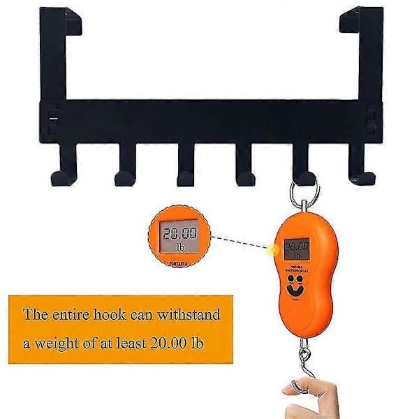 Dörrkrokar Över Dörren - 2-pack Över Dörrkrokar, 6 Krokar Robust Metall Över Dörrkrokar För