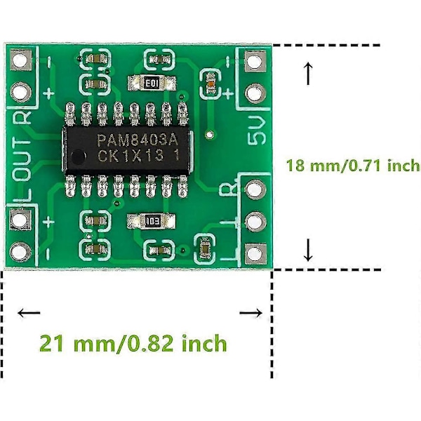 10 stk Pam8403 Modul Super Mini Digital Forsterkerkort 2 X 3w Klasse D Digital 2.5v Til 5v Strøm Am