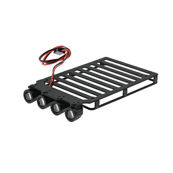 Metall Takstativ Bagasjebrett Med Led Lys Spotlight For Axial Scx24 1/24 Rc Crawler Bil U