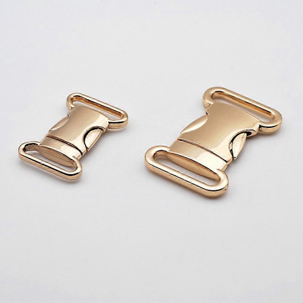 2st Slitstarka Zink Legering Spännen Skolväska Nedre Spännen Säkerhetsspännen (Typ A, Guld, Innerdiameter 25mm)