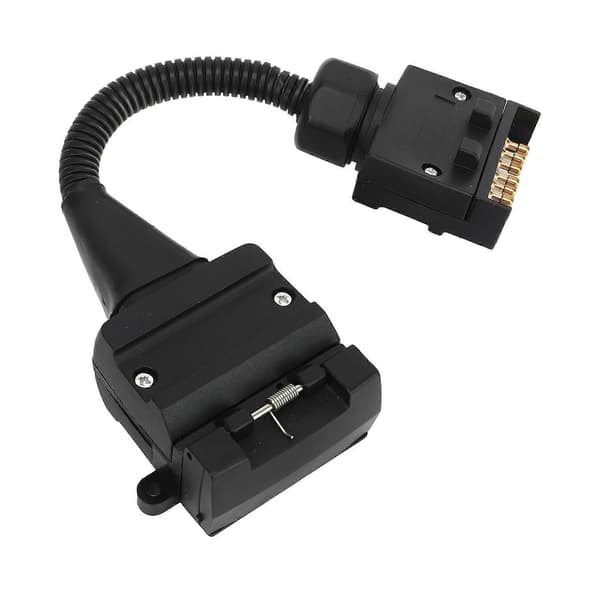 Trailer Adapter 7-benet fladt hanstik til 12-benet flad hunstik campingvognsforbindelse