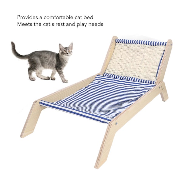 Katt Strandstol Multifunktionell Rolig Innovativ Stor Utrymme Katthängmatta med Kokosnötsklösstolpe för Inomhus Utomhus