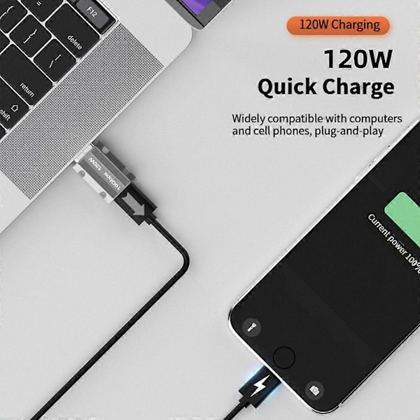 OTG Adapter 10Gbps Hög Hastighet 120W Snabbladdning Mini Typ-C Hona till USB Hane Port Adapter Konverterare Mobiltelefontillbehör