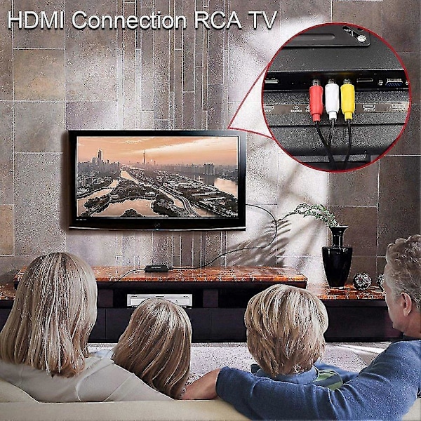HDMI-kompatibel til AV-konverter Støtter PAL/NTSC Kompatibel Fire Stick, For Apple TV, DVD, Blu-ray-spiller