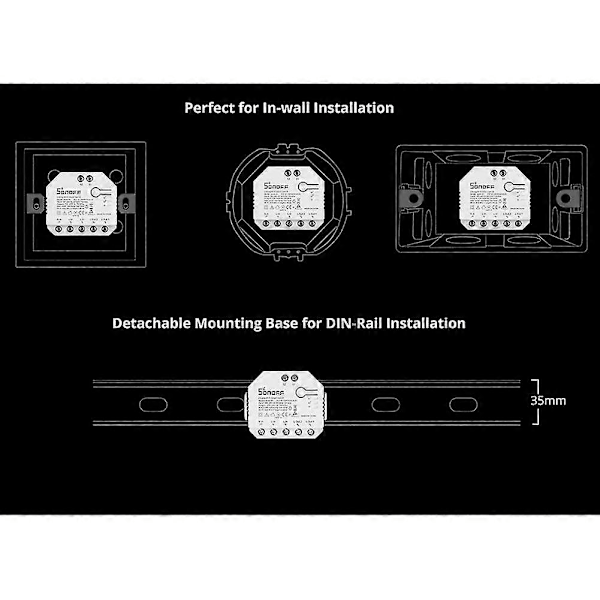 R3 Smart Wifi Switch 2 Vejs Kontrol Diy Mini Switch Måling 2 Gang Stemmestyring Via Home