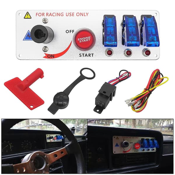 Bil 12V Én-knaps Start Hovedafbryder Panel Racing Modificeret Led Tændingsafbryder Motor Start-stop