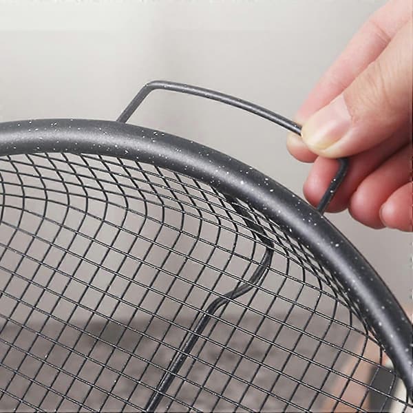 Mesh Bageplade Non-stick Rund Bageform Chips Sprød Kurv Mikrobølgeovn Kobber Bageplade