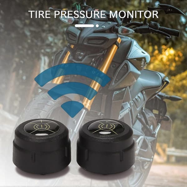 2 stk. Bluetooth 5.0 Motorcykel Tpms Dæktryk Alarm System Sensor Android/ios Dæktryk Moni