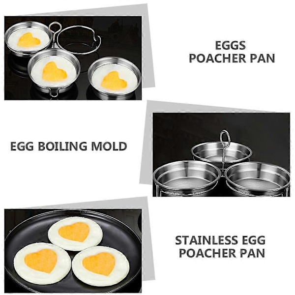 1 Set Äggkokare Nonstick Pocherade Ägg Tillverkare Rostfri Äggkokningspanna