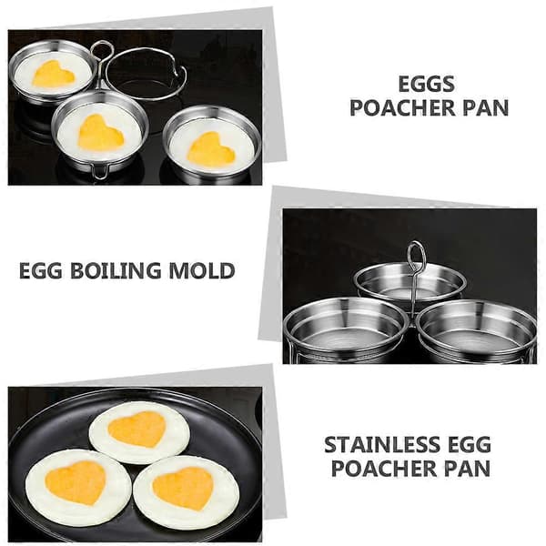 1 Sett Egg Poacher Pan Non-stick Eggkoker Rustfritt Stål Egg Poaching Panne