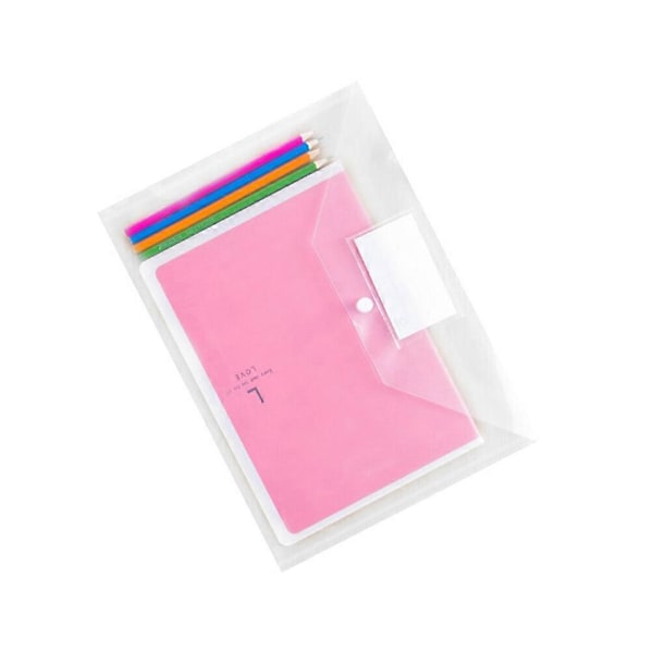 10 stk. A4 Fil Dokumentmappe Klar Transparent Dokumentkuvert Organizer med Trykknap
