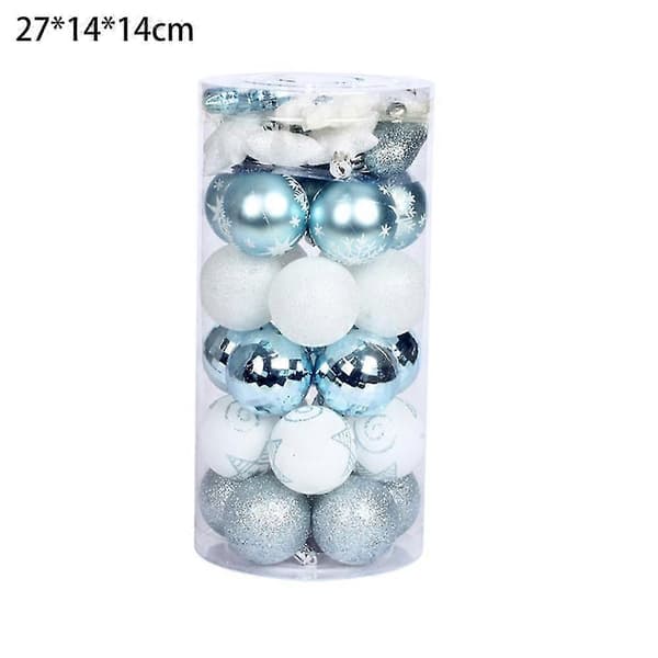 41-pack Julgranskulor, Stjärnmålade Julkulor, Julgran blue white
