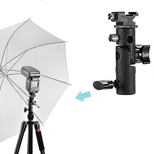 Universellt E-typ Flashfäste Blixtskostativ Speedlight Stativ Paraply Ljushållare