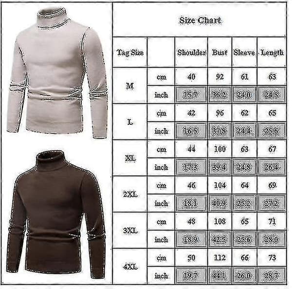 Herre Ensfarvet Rullekrave Basic Sweater Vinter Slim Fit Tyk Strik Varm Pullover Top Orange L
