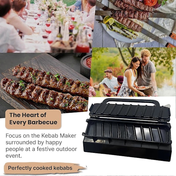 Kebabform Bærbar Kebabpresse Let at rengøre Manuel Kabob-maskine Essentielt grillværktøj til BBQ Picnics Camping