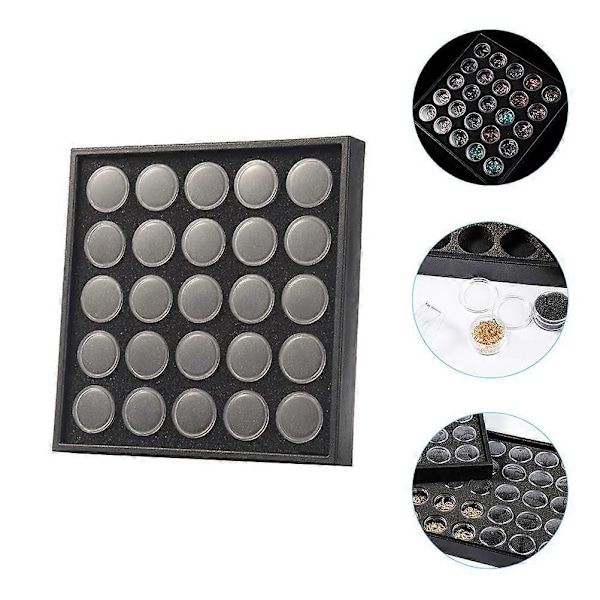 Nagelstenar Låda Nagel Strass Display Låda Nagel Diamanter Hållare (25 Fack)