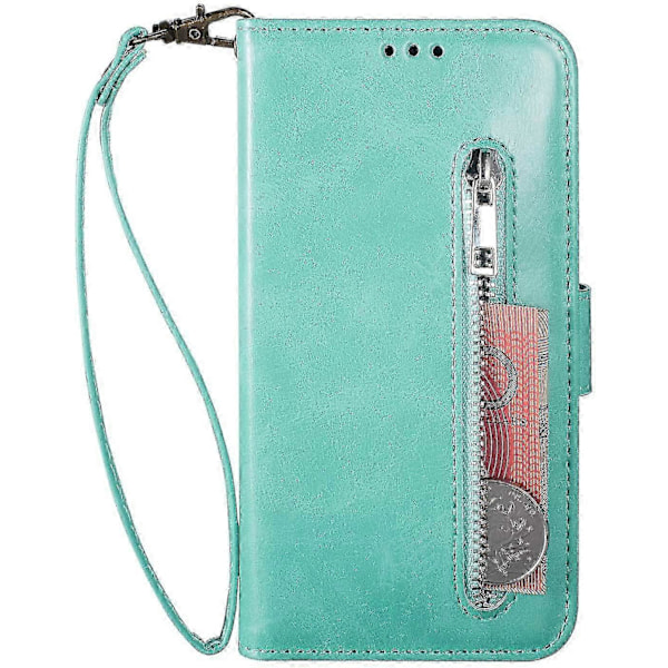Samsung A51 Skal, Magnetiskt Folio Flip Plånbok Läder Ställfunktion Dragkedja Skyddande Fodral Med Bärögla, Plånboksfodral För Samsung Galaxy A51 - (