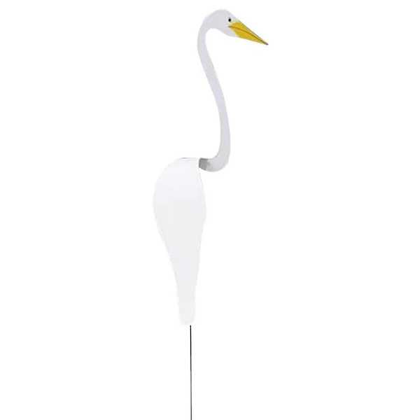 Snurrande Fågel Rosa Flamingo Dynamisk Fågel Lätt Trädgårdsbris Fågel Vind Konstdekorationer För Uteplats Gård Utomhus Damm Pool Fontän White