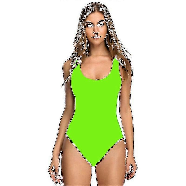 3D-bikini baddräkt för damer med bröstinlägg, baddräkt i ett stycke för vuxna Green M