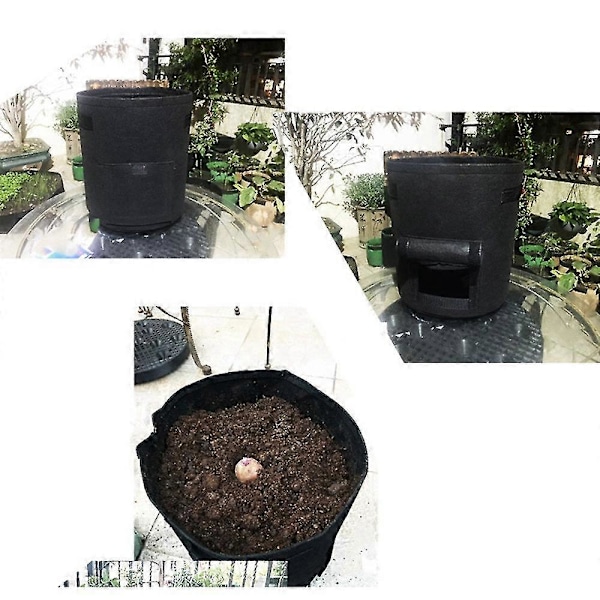 2 stk. Filt Planteposer 10 Gallon Nonwoven Stof Have Kartoffelpotte Drivhus Grøntsagsdyrkning